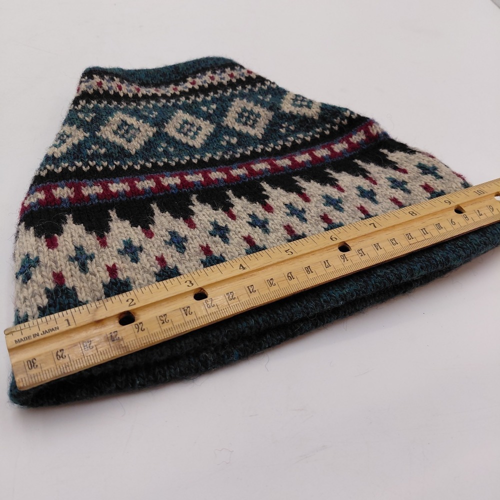 Knit Outerwear Nordic Cap Hat Beanie Geometric Ski Wool Nylon Colorful Cabin - Picture 3 of 7